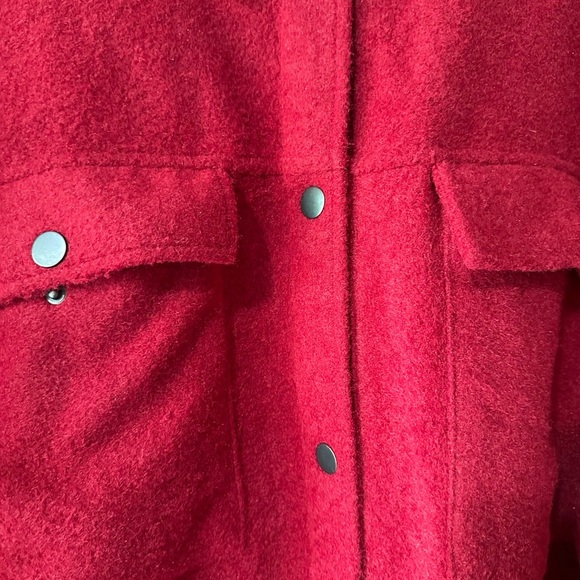 Wild Fable Red Oversized Teddy Jacket with Large Double Pockets and Snap Closure - Picture 5 of 6